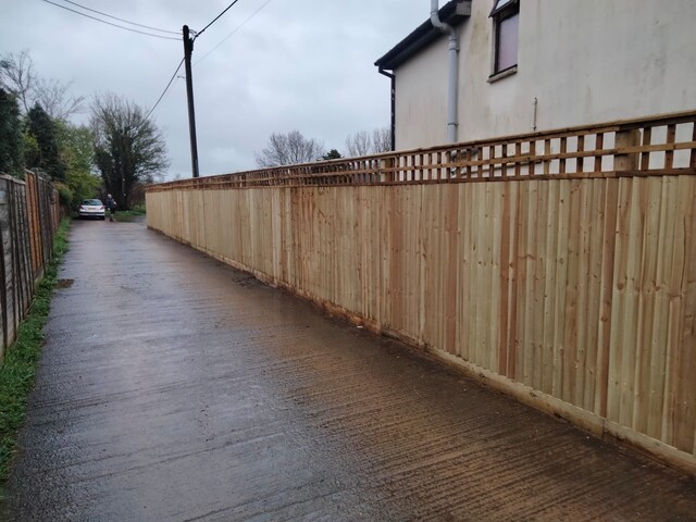 Completed close board fencing installation at a home in Swindon